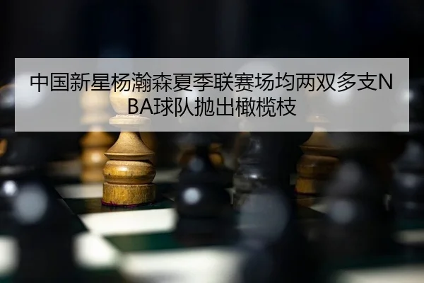 中国新星杨瀚森夏季联赛场均两双多支NBA球队抛出橄榄枝